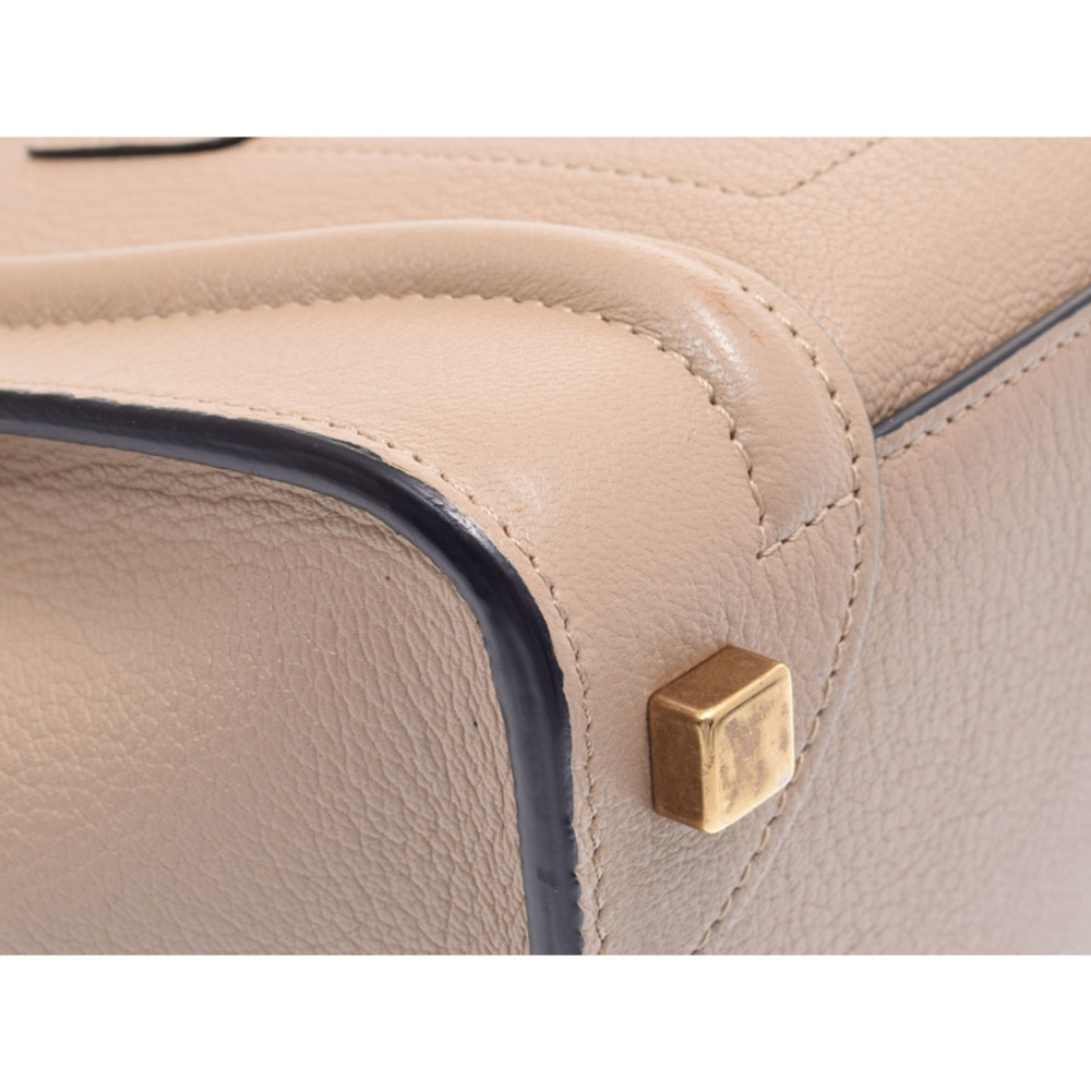 Celine Shopper Handbag Luggage Leather Micro Beige Blue Navy - Picture 6 of 12